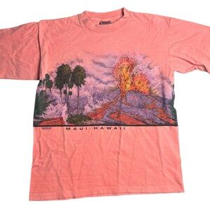 Vintage 1989 Maui‎ Hawaii Volcano T-Shirt XL Single Stitch USA Made Onieta